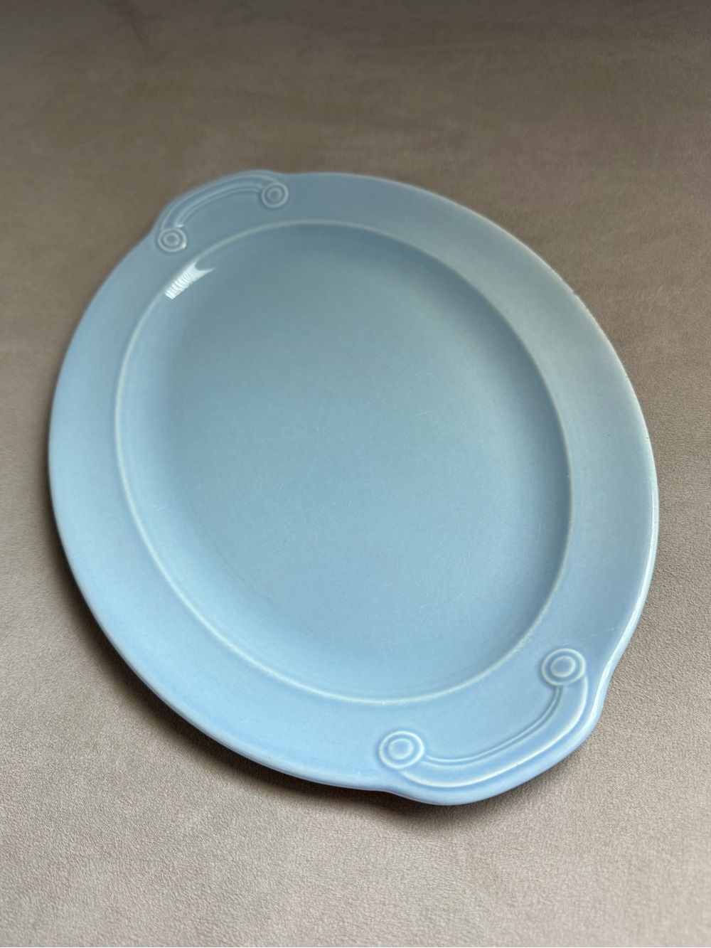 Lu-Ray Pastels Small Platter Blue Ceramic Serving Platter Vintage Spring Easter